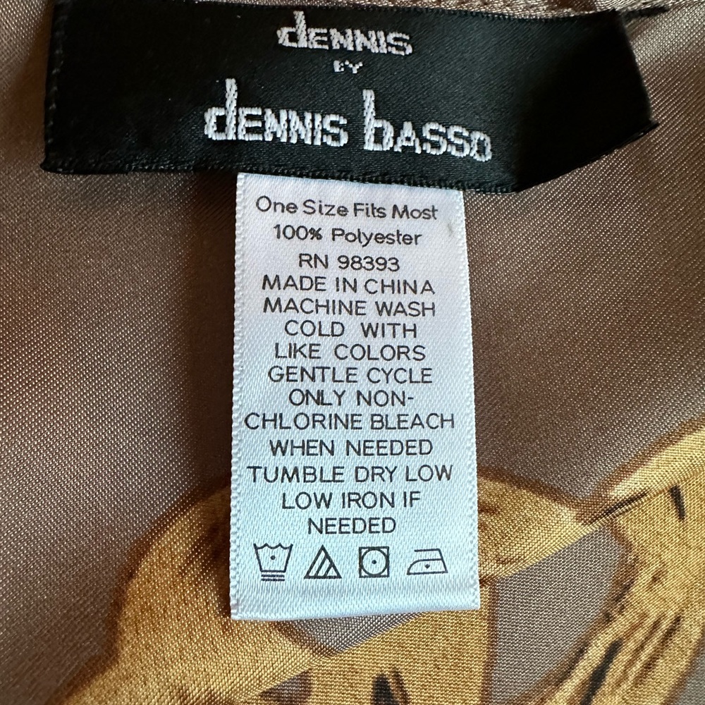 2 Dennis Basso Scarves Blue and Taupe - Picture 10 of 11